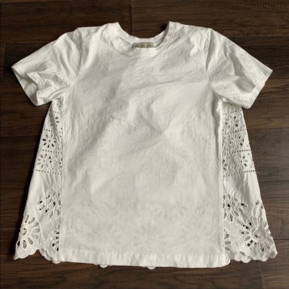 MOVING! SEA NEW YORK 100% Cotton Eyelet Tee $198 S - Picture 4 of 7